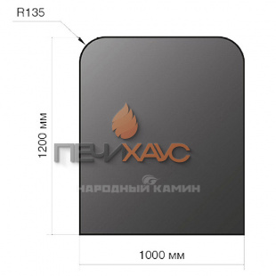 Везувий Лист напольный 1200х1000х2 чёрный