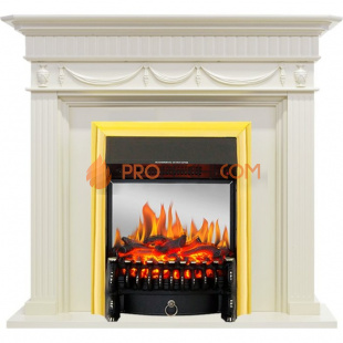 Каминокомплект Royal Flame Corfu - Слоновая кость с очагом Fobos FX M Brass