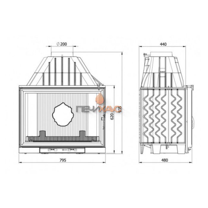 Каминная топка KAWMET W8