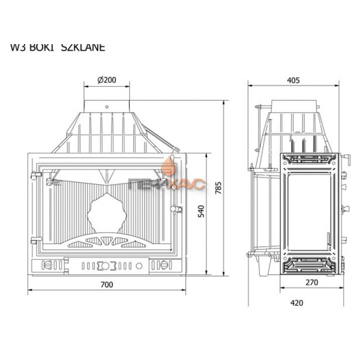 Каминная топка KAWMET W3 PB