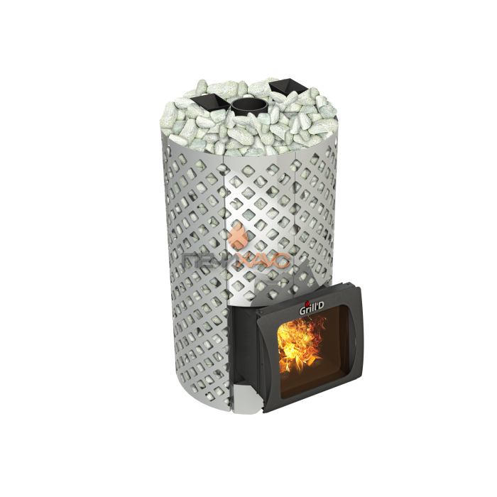 Дровяная банная печь Grill’D Violet World Steel Romb Short Window Max Pro