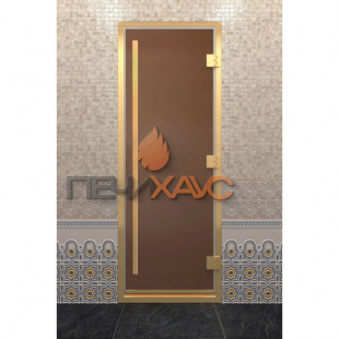 Дверь для хамама DoorWood Престиж Золотой профиль Бронза матовая, 2000х800 мм