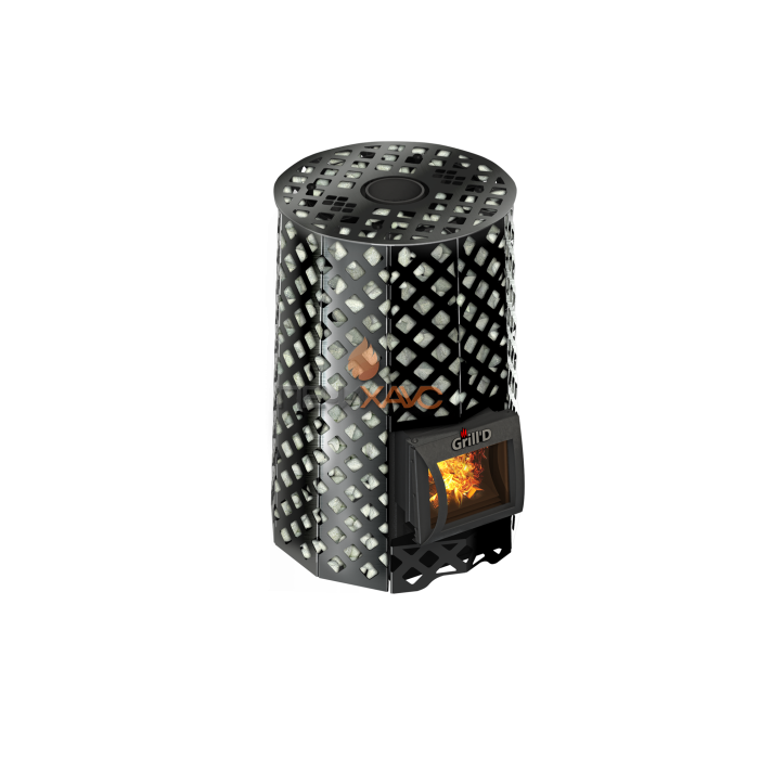 Дровяная банная печь Grill’D Violet Romb Short Pro (Камень колотый, 100 кг)