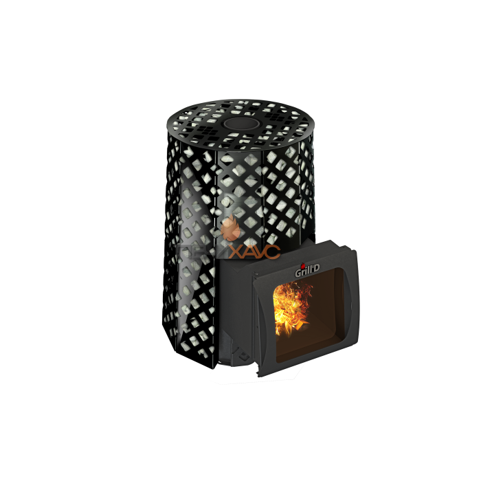 Дровяная печь для бани Grill’D Violet Romb Short Window Max (Камень колотый 100 кг)