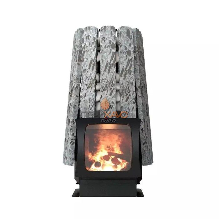 Дровяная банная печь Grill’D Cometa 350 Vega Short Window Max Stone Pro (Серпентинит)