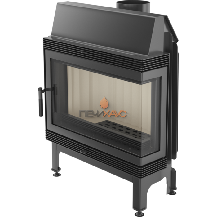 Каминная топка стальная Kratki Blanka 670/570/P/BS (угловое стекло справа) (12 кВт)