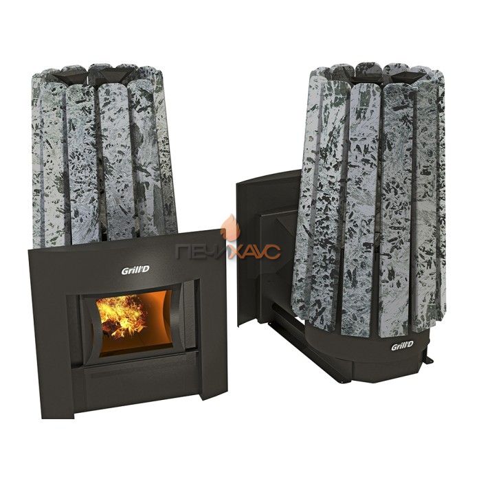 Дровяная печь для бани Grill’D Cometa 180 Vega Window, Stone (Серпентинит)