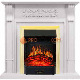 Каминокомплект Royal Flame Venice - Фактурный белый с очагом Majestic FX Brass