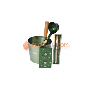 Набор аксессуаров 212f OXY-M-4 DARK GREEN ушат 5л + черпак 0,2л ручки бамбук + песочные часы