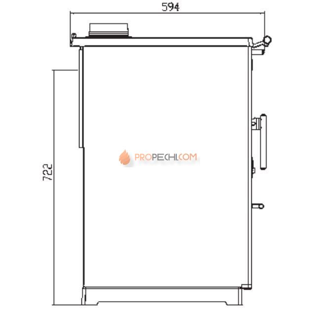 Плита Plamen 850 Glas кремовая, труба слева