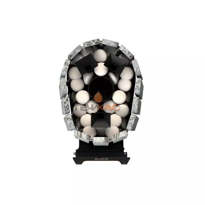 Дровяная банная печь Grill’D Cometa 350 Vega Short Window Max Stone Pro (Серпентинит)
