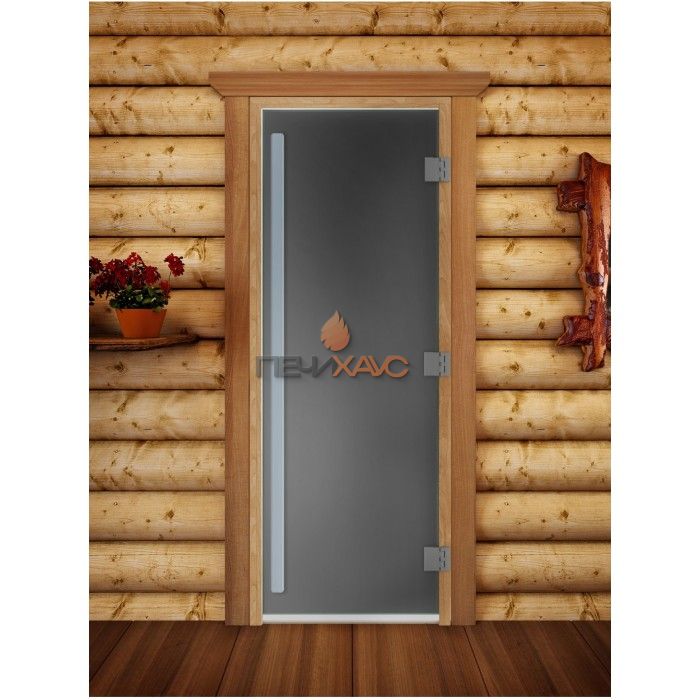 Дверь для бани DoorWood Престиж Графит Матовый, 2000x800 мм