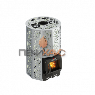 Дровяная печь для бани Grill’D Violet Steel Short (Камень колотый 100 кг)