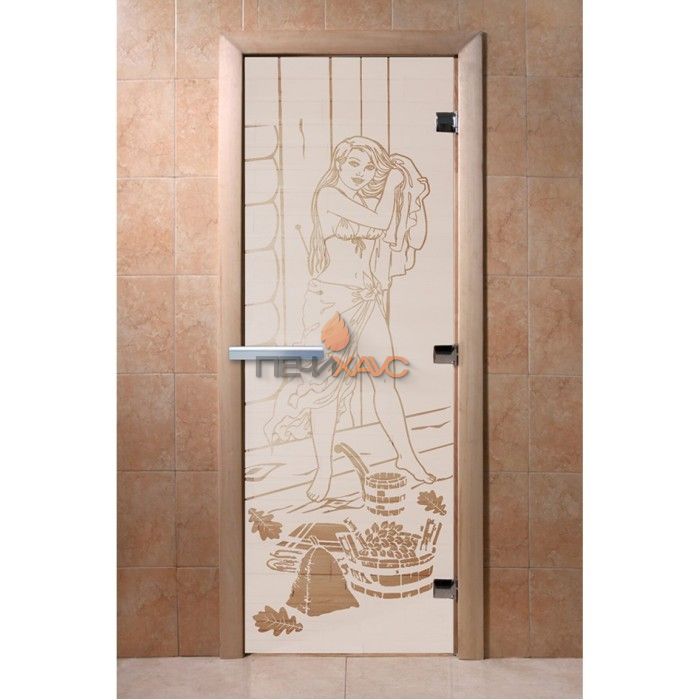 Дверь для бани DoorWood с рисунком Дженифер Сатин, 2000x800 мм