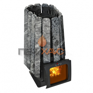 Дровяная банная печь Grill’D Cometa Vega 350 Short Window Max Stone (Серпентинит)