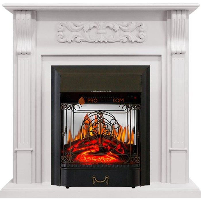 Каминокомплект Royal Flame Venice - Фактурный белый с очагом Majestic FX M Black