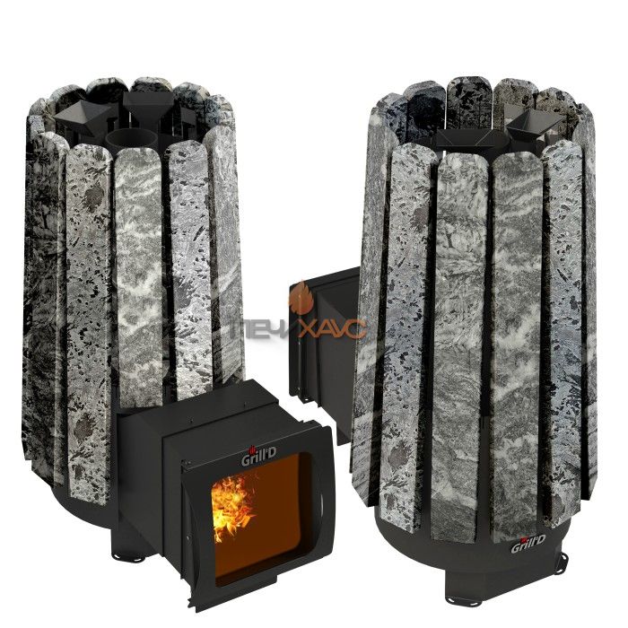 Дровяная печь для бани Grill’D Cometa 180 Vega Long Window Max, Stone (Серпентинит)