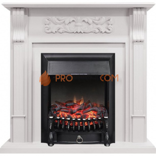 Каминокомплект Royal Flame Venice - Фактурный белый с очагом Fobos FX Black
