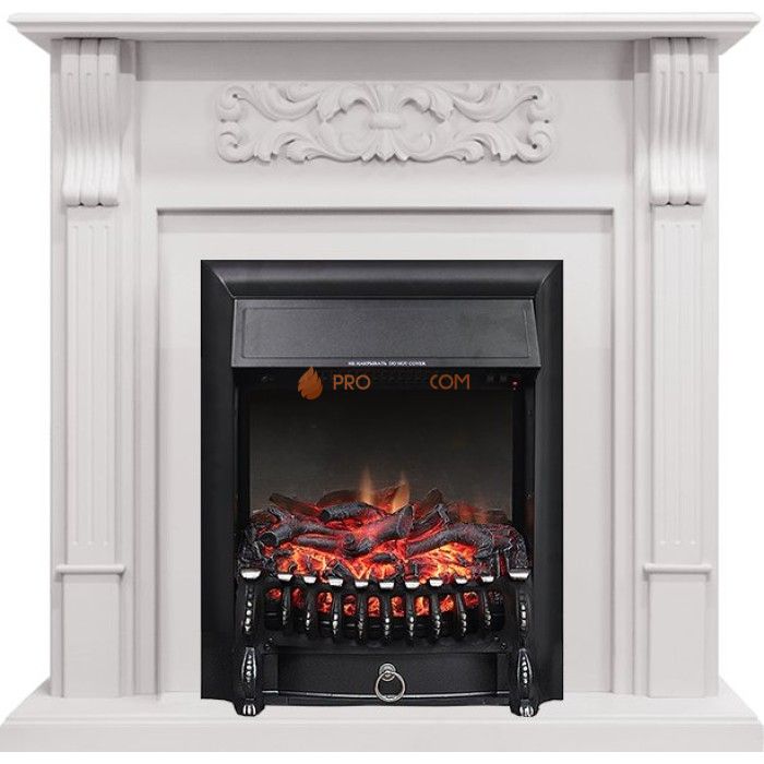 Каминокомплект Royal Flame Venice - Фактурный белый с очагом Fobos FX Black