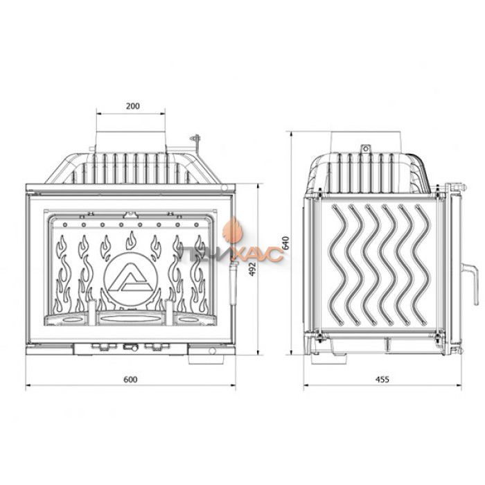 Каминная топка KAWMET W17 Dekor 14 кВт