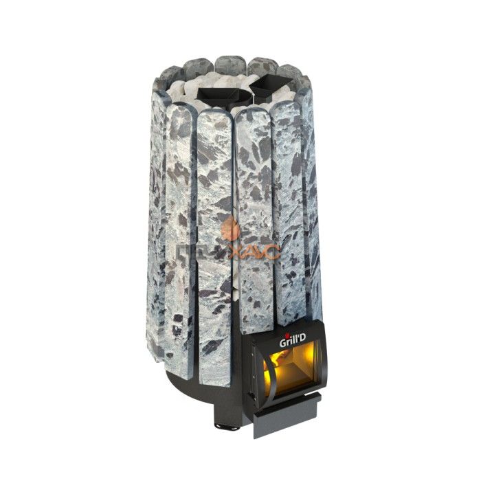 Дровяная банная печь Grill’D Cometa 180 Vega Short Stone Pro (Серпентинит)