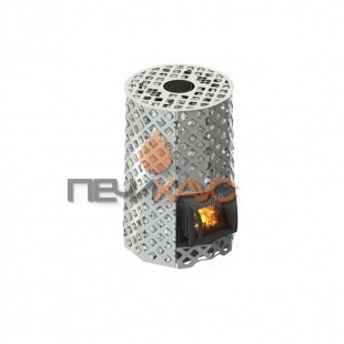 Дровяная печь для бани Grill’D Violet Steel Romb Short (Камень колотый 100 кг)