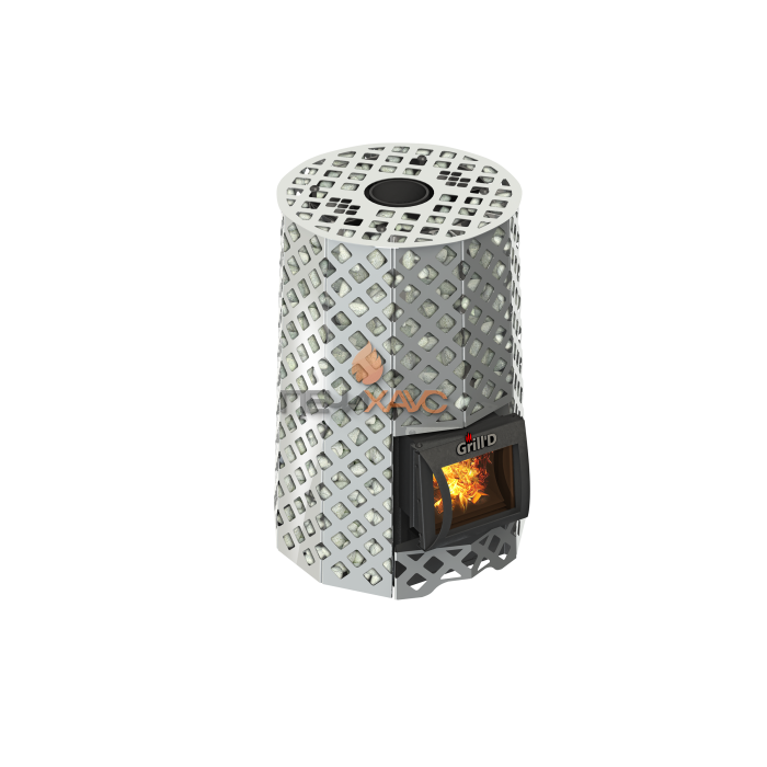 Дровяная печь для бани Grill’D Violet Steel Romb Short (Камень колотый 100 кг)