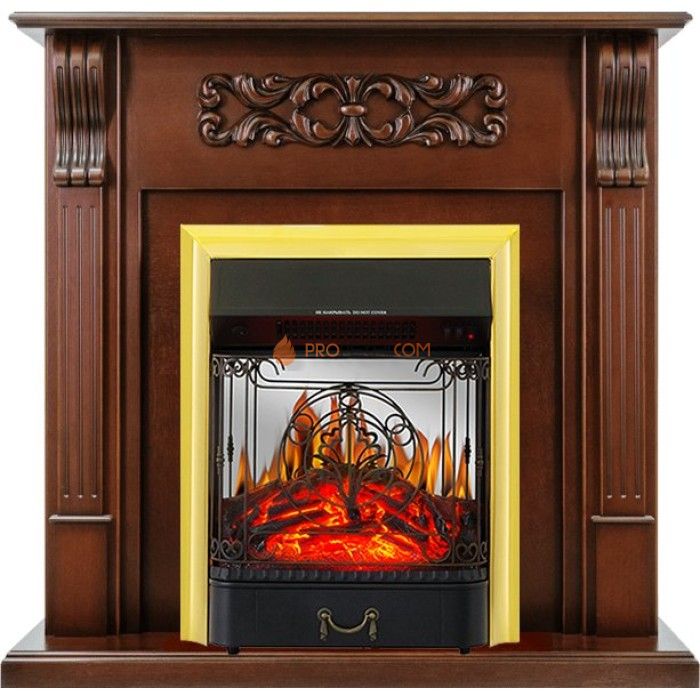 Каминокомплект Royal Flame Venice - Махагон коричневый антик с очагом Majestic FX M Brass