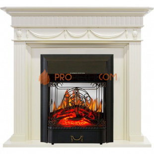 Каминокомплект Royal Flame Corfu - Слоновая кость с очагом Majestic FX M Black